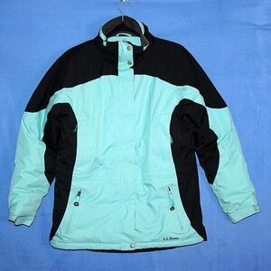 L.L.Bean Colorblock Winter Jacket Black Blue Small
